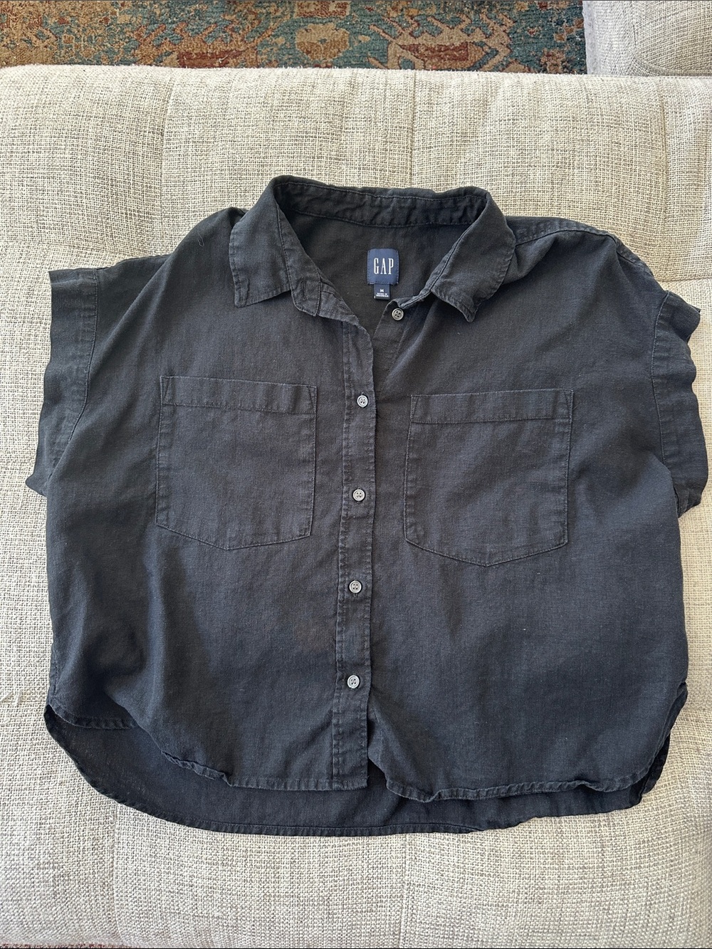 GAP linen-blend boxy button-down
